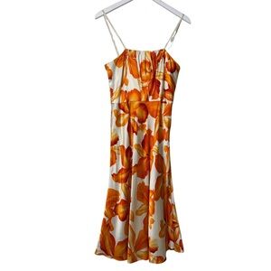 Banana Republic 100% Silk Floral Slip Midi Dress Size 6